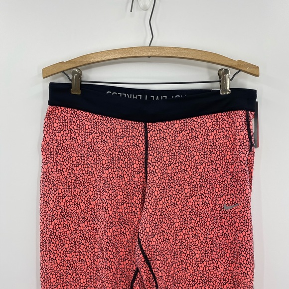 Nike Relay Dry Fit ‘Shock Pink/Black’ Running Tights Woman’s Size Large - Picture 2 of 4